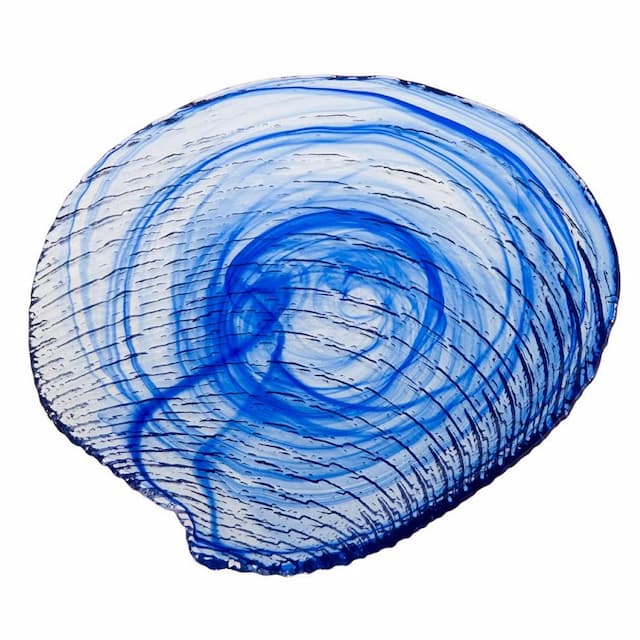Тарелка ARDACAM Clamocs ARD 6937.11 21x19 см h 2,5 см (стекло, цвет / декор синий)