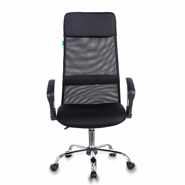 Кресло руководителя Бюрократ KB-6N черный TW-01 TW-11 сетка/ткань с подголов. крестов. металл хром