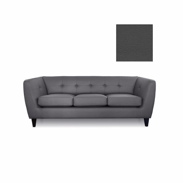 Диван 3-местный Юнитекс ROMAN 6127.19 экокожа премиум / темно-серая