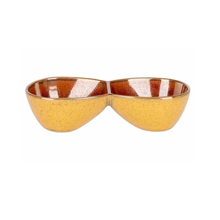 Соусник двойной 14x6,2 см h 3,5 см CosyTrendy Elements Mustard 5698005