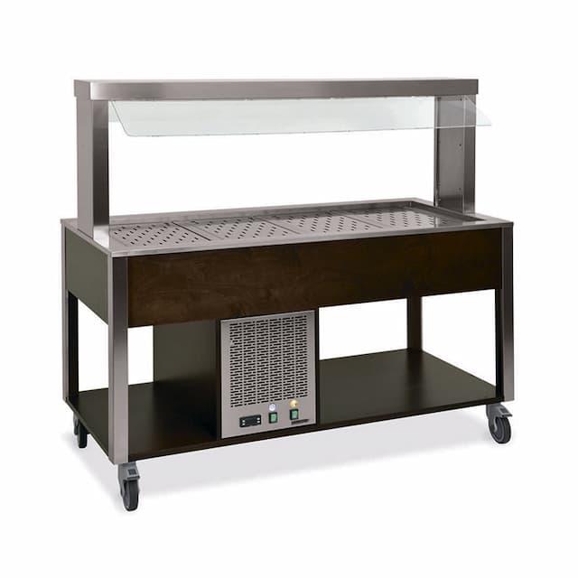 Стол Шведский охлаждаемый (защитное стекло статичное) MetalCarrelli 6900.6-R (дуб)